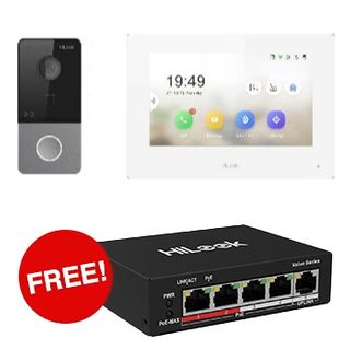 HILOOK EOFY INTERCOM PROMO, Includes 1x HA-KIT-IP1 HiLook HD-IP intercom kit + 1x FREE NS-0105P-35 HiLook 4 port ethernet POE network switch