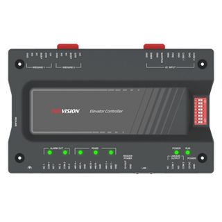 HIKVISION, Master Elevator controller, up to 128 floors, TCP/IP and RS-485, 2x Wiegand or RS-485 readers, 4x door outputs, 4x alarm outputs,