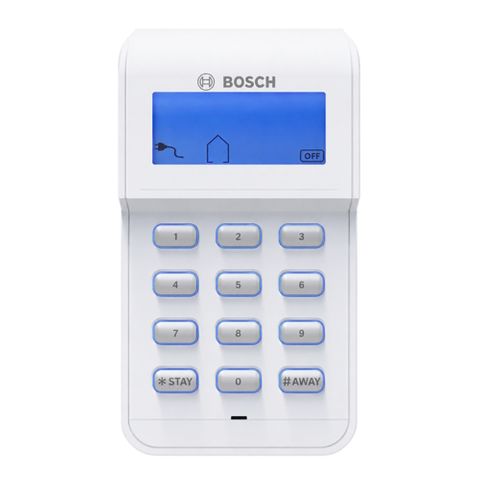 BOSCH, Solution 2000, 3000 & 4000, Key pad, LCD, 8 Zone, White, Touch tone & backlit keys, Suits Solution 2000, 3000 & 4000 panels,