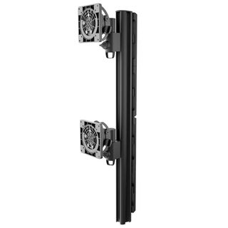 ATDEC, AWM series, Black, heavy duty dual vertical monitor mount. AWMS-2-LTH75-H-B includes AWM-LTHT-B, AWM-LC-B, AWM-P75G-B, AWM-FH-B