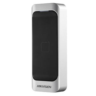 HIKVISION, Pro series, Proximity card reader, Mullion style, Up to 2" (50mm) read range, Thin profile, Built in buzzer, Two colour LED, Mifare compatible, 3-Year warranty, 12V DC 170mA,