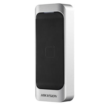 HIKVISION, Pro series, Proximity card reader, Mullion style, Up to 2" (50mm) read range, Thin profile, Built in buzzer, Two colour LED, Mifare compatible, 3-Year warranty, 12V DC 170mA,