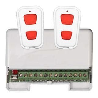 ACTIVOR, Wireless Dual Press Emergency Pendant kit, Incl 1x Receiver (RRR01) and 2x 2 button pendants (RTO02), relay activation from dual press, 433.92MHz, pendants are IP66, 9-15V DC, max 25 pendants