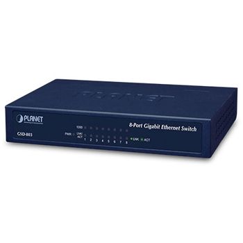 PLANET, 8 Port Gigabit Ethernet switch, 10/100/1000BASE-T,