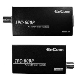 EnConn, POE over Coax converter, Single channel, Kit includes: 1 x POE-IPC-600T and 1 x POE-IPC-600R