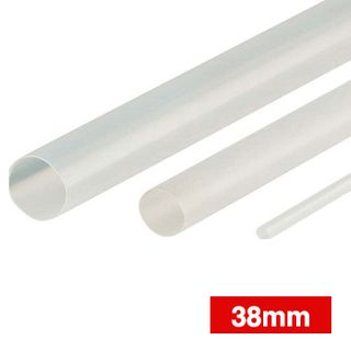 NETDIGITAL, Heat shrink tubing, Clear, 38mm, 25mt length, 2:1 shrink ratio,