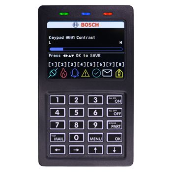 BOSCH, Solution 6000, Keypad + Smart Prox, RS485, 3.5" Alphanumeric Colour LCD, BLACK, Touch tone & backlit keys, Adj volume, backlight & contrast, Suits Solution 6000 panel,