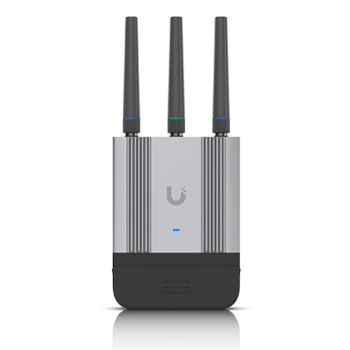 UBIQUITI, Industrial 4G Router, Wi-fi AP, POE / USB-C / or ATX  powered, POE pass-through, -40 to 70 degree, IP66, DIN Rail/Wall/Pole mount included. ATX input 9—30V DC