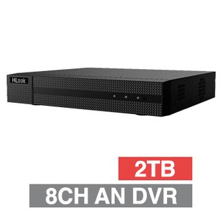 HILOOK, Analogue HD DVR, 8 channel analogue, 4CH IP support (Max 12x IP), 1x 2TB SATA HDD (up to 1x 10TB), VMD, USB/Network backup, Ethernet, 2x USB2.0, 1 Audio In/Out, HDMI/VGA, Smartphone