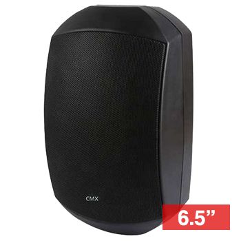 CMX, 6.5" Bass reflex cabinet speaker, Wall mount, 40W, 6.5" woofer, 1" tweeter, Stainless mount, 100-20KHz response, IP66, Black, 100V line (Taps at 5,10,20, 40W),