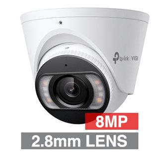 TP LINK, 8MP InSight HD-IP Turret camera w/ 2-way audio, White, 2.8mm lens, 30m IR, 30m White LED, WDR, Microphone/Speaker, I/O (Audio), IP67, 12V DC/POE