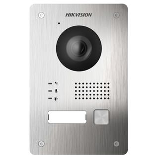 HIKVISION, Intercom, Gen 2, Flush door station, Stainless steel, HD-IP, Single call button, 2MP camera, BLC, Built-in Mifare reader, 129 degree view, IP65, WiFi, POE,