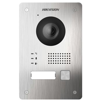 HIKVISION, Intercom, Gen 2, Flush door station, Stainless steel, HD-IP, Single call button, 2MP camera, BLC, Built-in Mifare reader, 129 degree view, IP65, WiFi, POE,