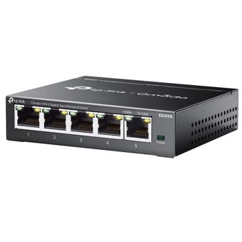 TP LINK, Omada 5 port managed Gigabit switch, 5x Gigabit NON-POE ports, Desk mount, Metal case, Fanless, 5V DC, Inc. PSU, OMADA cloud management