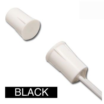 TAG, Reed switch (magnetic contact), Mini snub nose, Flush (recessed) mount, Black, N/C, 3/8" (9.53mm) diameter x  9/16" (14.29mm) length, 1/2" (12.7mm) gap, 12" (304.8mm) leads,