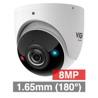 TP LINK, 8MP InSight HD-IP Turret camera w/ 2-way audio, White, 1.65mm lens, 180deg panoramic, 20m IR, WDR, Red/Blue warning lights, Microphone/Speaker, I/O (Alarm & Audio), IP67, IK10, 12V DC/POE