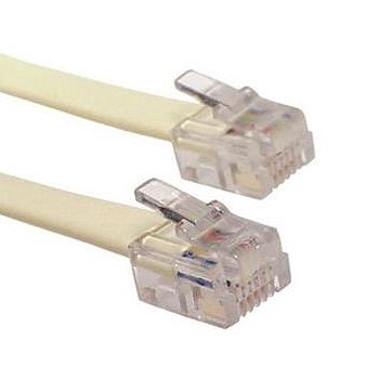 TELEMASTER, Telephone lead, RJ12 to RJ12 (6x6), 2.0Mtr, Ivory,