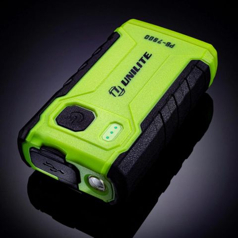 UNILITE, Powerbank with LED, 250 lumens, Highly visible Nylon & TPR casing, Magnetic base & Pocket clip, 114 x 65 x 32mm, 365g, 3.7V 7800mAh Li-ion battery, USB-C charging, IK07 & IP65.