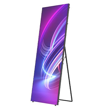 HIKVISION, LED poster display, 384x1080 resolution, Portrait orientation with stand, 1.5625mm pixel pitch, 1,687mm x 600mm x 29.5mm (HxWxD), Expandable, Controller incl., HDMI input, Ethernet, 240v.
