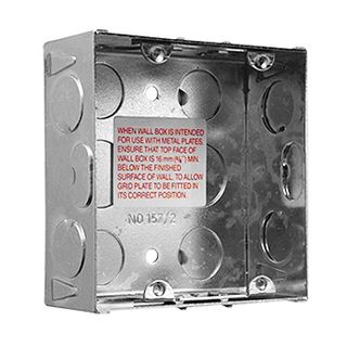 CLIPSAL, Metal Wall Box, 2 Gang, 95&times;97&times;39mm (W&times;H&times;D)