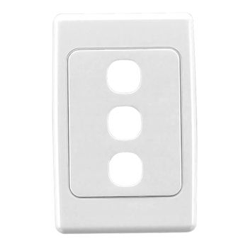 CLIPSAL, 2000 Series, Wall switch plate, 3 Gang, White