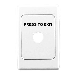 CLIPSAL, 2000 Series, Wall switch plate, Labelled 'Press to Exit', 1 Gang, White