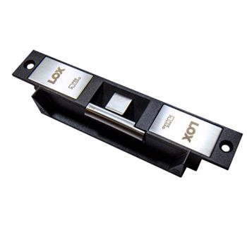 LOX, Electric strike, EcoStrike, Mortice mount, Fail safe/secure, 25kg pre load, With steel door mounting kit, Monitored, IP54, 12/24V DC, 350mA,