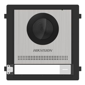 HIKVISION, Intercom, Gen 2-Y, 2-Wire, Video door station module, 2&times; Relays, HD-IP, 304 Stainless Steel, Single call button, 2MP camera, 180 degree view, IP65, POE,