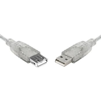 NETDIGITAL, USB 2.0 Extension Lead, Type A, M-F, 2m, Transparent