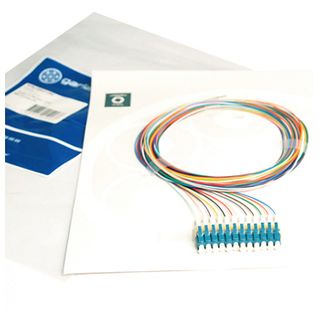 GARLAND, Fibre, Pigtail, LC, OM1, 2mtr, Rainbow, 12 pack,