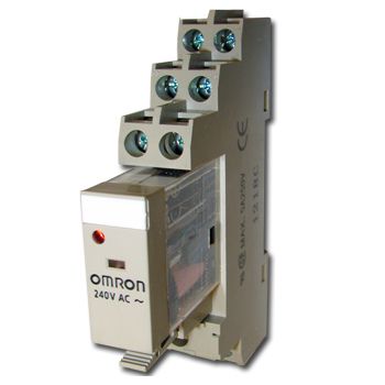 OMRON, Relay, 240V AC, DPDT, 240V AC 5A contacts with barrier isolation, Includes 1078YK base,
