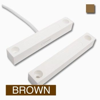 TAG, Reed switch (magnetic contact), Steel door, Surface mount, Brown, N/C, 4 1/8" (104.77mm) length, 5/8" (15.88mm) width, 5/8" (15.88mm) height,  2 1/2" (63.5mm) wide gap, 18" (457.2mm) leads,
