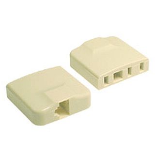 TELEMASTER, Telephone socket adaptor, Modular, Adapts 6P4C modular plugs to 610 telephone sockets, RJ12 or RJ45 to 610, Ivory,