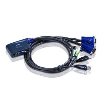 ATEN, KVM USB, 2 port, Allows 2 computers to be controlled by one console, No external power required,