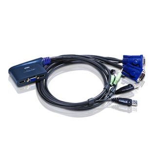 ATEN, KVM USB, 2 port, Allows 2 computers to be controlled by one console, No external power required,