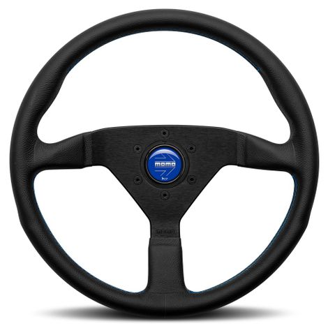 Momo Montecarlo Steering Wheel with Blue Stitching 350mm