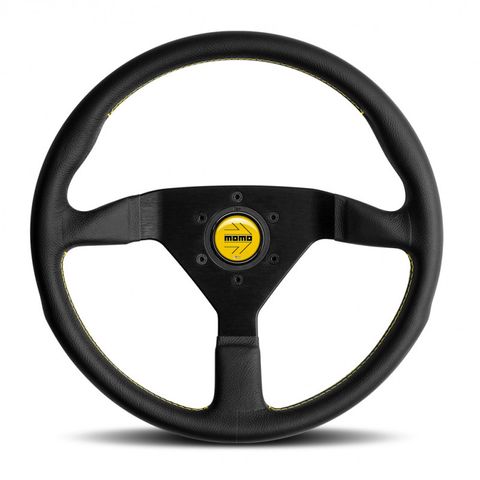 Momo Montecarlo Steering Wheel with Yellow Stitching 350mm