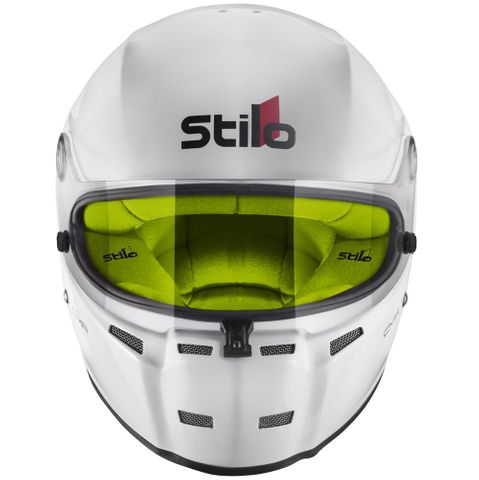 Stilo ST5 CMR Kart Helmet In White - Neon Yellow Lining