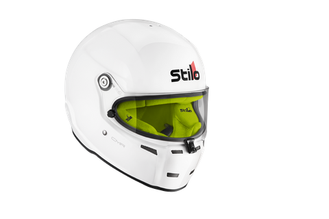 Stilo ST5 CMR Kart Helmet In White - Neon Yellow Lining