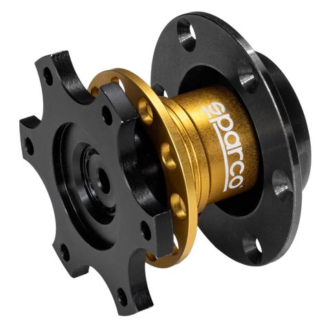 Sparco FIA Quick Release - Black/Yellow 6x70mm PCD