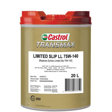 Castrol TRANSMAX LS LL 75W-140 20L AZ Gear Oil - 2 Litre Packs