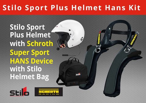 Stilo Sport Plus Composite Helmet & Schroth Hans Combo + Stilo Helmet Bag