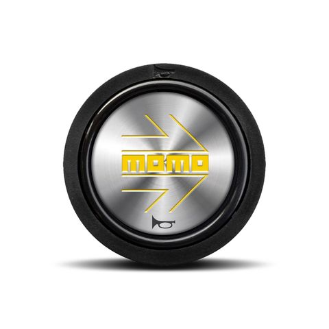 Momo Arrow Shiney Silver/Yellow (Flat Lip) Horn Button