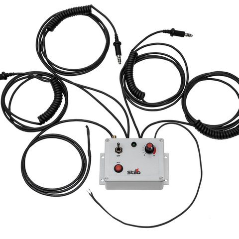 Waterproof Offshore intercom unit for 4 helmets with radio connection and PTT