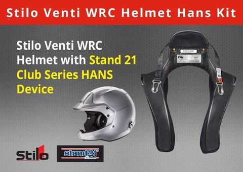 Stilo WRC Venti Composite Helmet & Stand 21 Hans Combo
