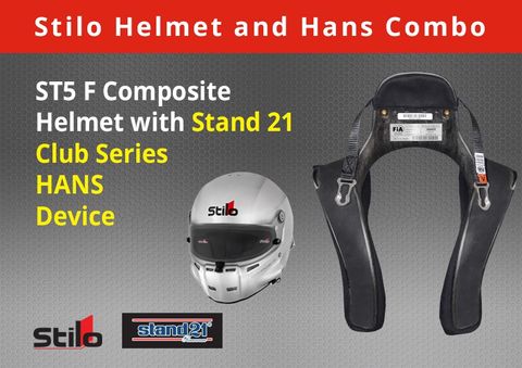 Stilo ST5 F Composite Helmet & Stand 21 Hans Combo