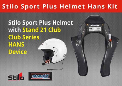 Stilo Sport Plus Composite Helmet & Stand 21 Hans Combo