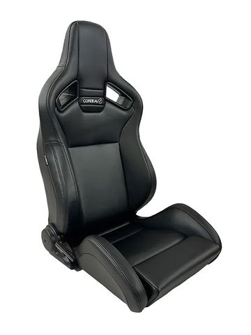 Corbeau VLS Black Vinyl Reclining Seat with Black Stitching