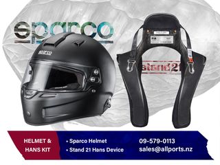 Sparco Air Pro Composite Helmet + Stand 21 Club 1 Hans