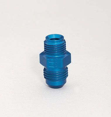 Aeroquip Fitting, Adapter, AN to Inverted Flare, Straight, Aluminum, Blue Anodized, -6 AN, 1/2-20 in. Inverted Flare